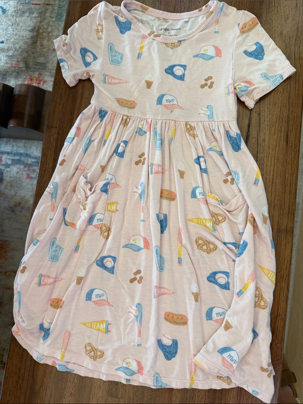 Angel Dear Pink Printed Short Sleeve Pajama Nightgown